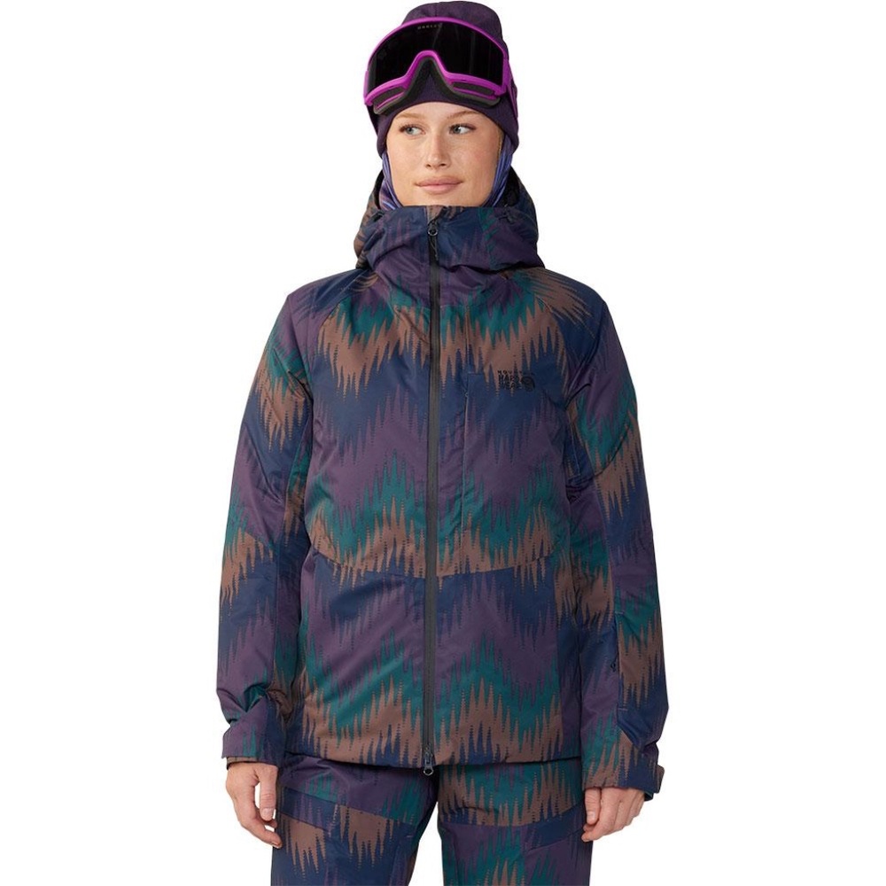 Mountain Hardwear Blurple Zig Zag Bib (XS Short) and Jacket (XS) SET